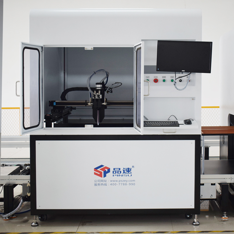 全自动视觉点胶抽真空平移回流生产流水线